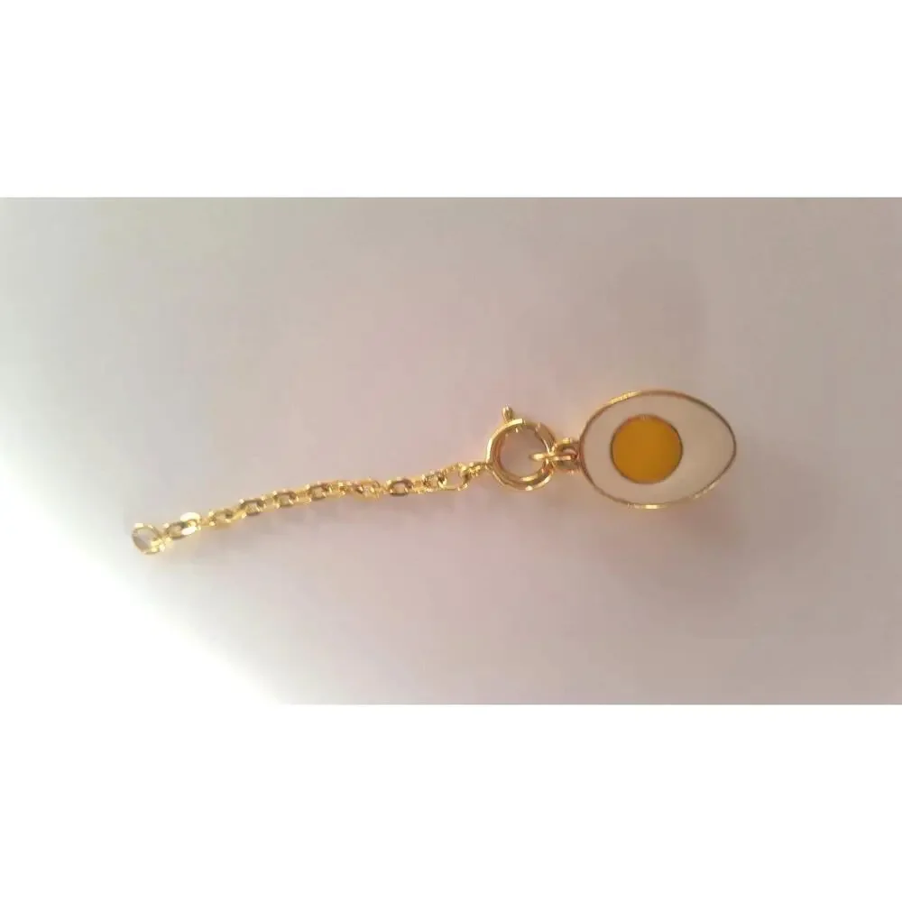 HARD TO FIND Joan Rivers Egg Yolk Enamel Charm for Bracelet or Necklace with Ex